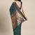 Teal woven banarasi silk saree with blouse