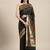 Black woven banarasi silk saree with blouse