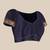 Navy blue woven banarasi silk saree with blouse