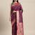 Magenta woven banarasi silk saree with blouse