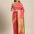 Pink woven banarasi silk saree with blouse