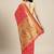Pink woven banarasi silk saree with blouse