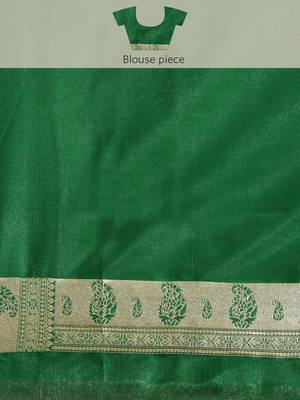 Orange woven satin saree with blouse 5