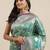 Green woven satin saree with blouse