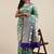 Green woven satin saree with blouse