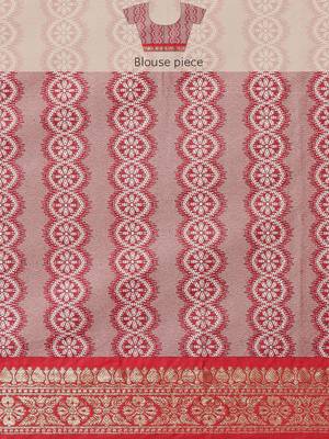 Maroon woven art silk saree with blouse 5