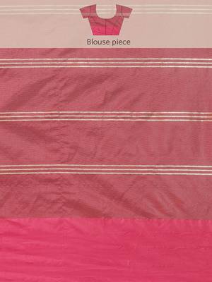 Maroon woven art silk saree with blouse 5