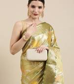 Lemon woven art silk saree with blouse