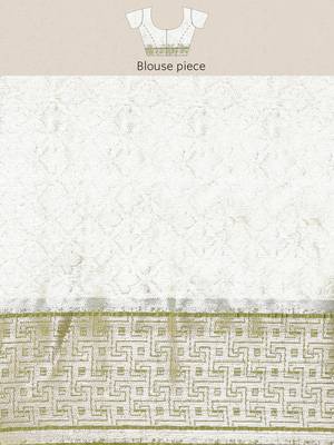 Lemon woven art silk saree with blouse 5