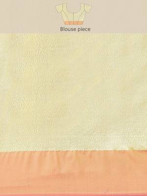 Antique gold woven art silk saree with blouse 5