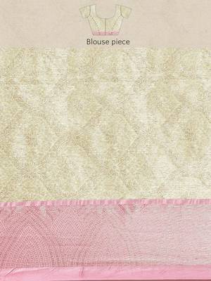 Gold woven art silk saree with blouse 5