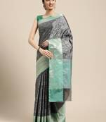 Black woven art silk sarees saree with blouse