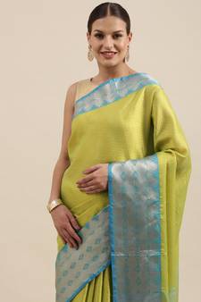 Gold woven art silk sarees saree with blouse