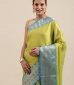 Gold woven art silk sarees saree with blouse