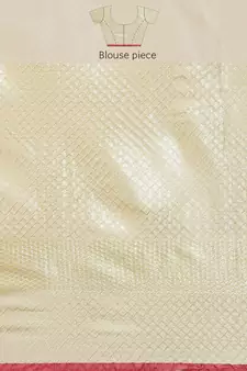 Green woven banarasi silk saree with blouse