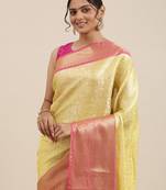 Gold woven kanchipuram silk saree with blouse