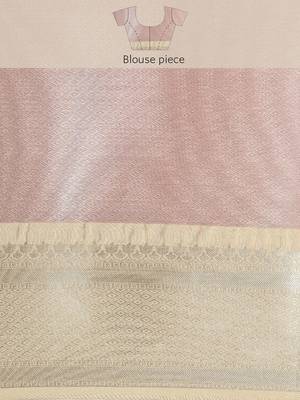 Lavender woven kanchipuram silk saree with blouse 5