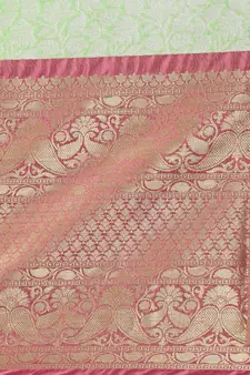Green woven kanchipuram silk saree with blouse