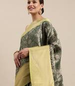 Green woven kanchipuram silk saree with blouse