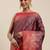 Brown woven cotton silk saree with blouse