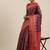 Brown woven cotton silk saree with blouse