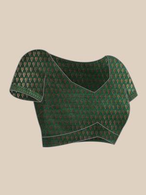 Black woven cotton silk saree with blouse 5