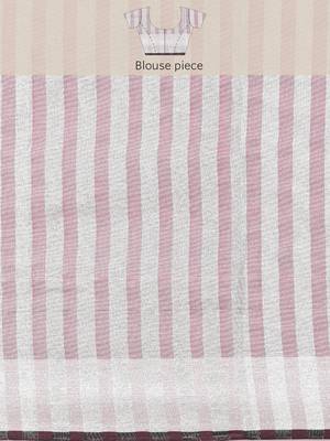 Pink woven kanchipuram silk saree with blouse 5