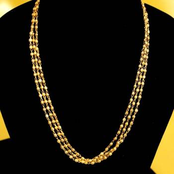 Gold Look Three Line Necklace 2