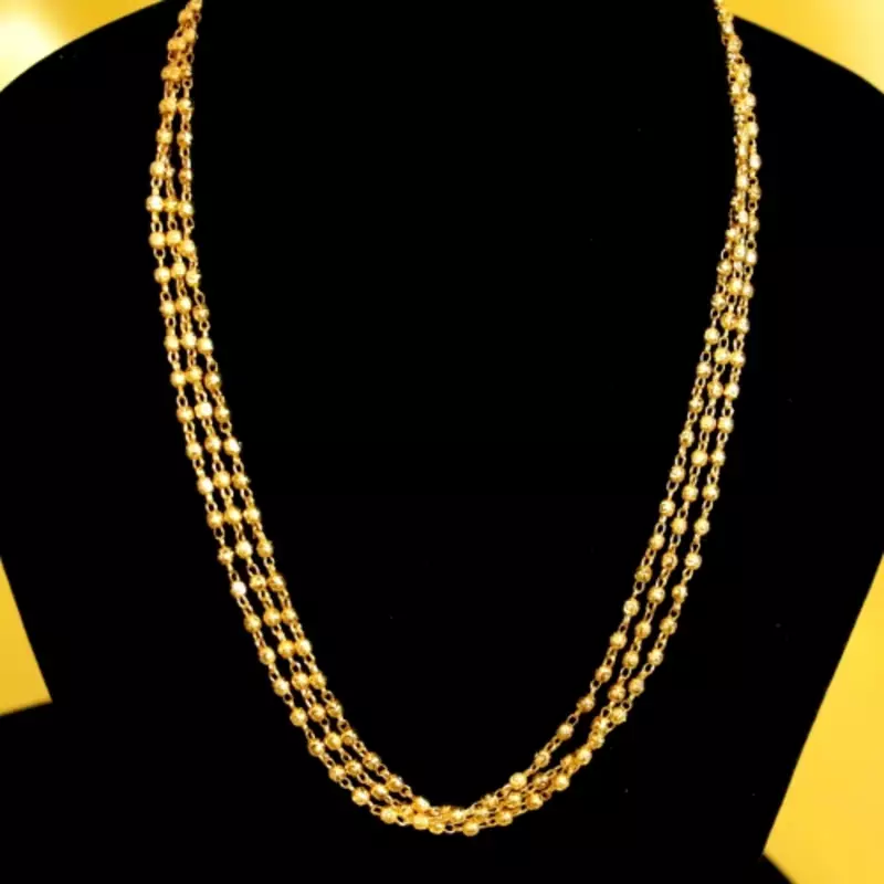 Gold Look Three Line Necklace