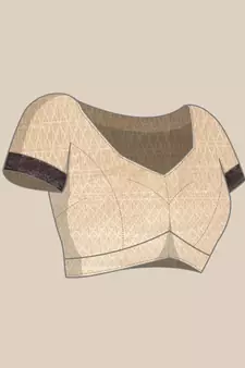 Peach woven cotton silk saree with blouse