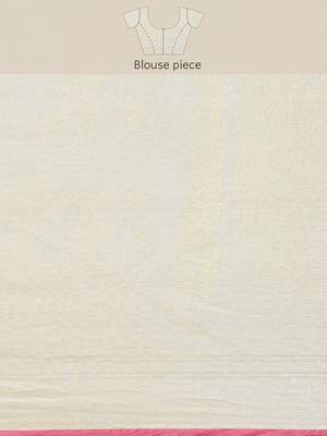 Light green woven cotton silk saree with blouse 5