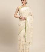 Grey woven cotton silk saree with blouse