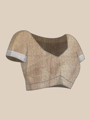Grey woven cotton silk saree with blouse 5