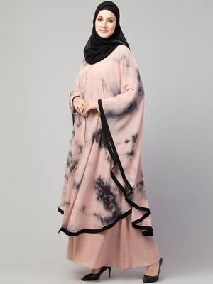 MRC stylish women girl style wear printed layered abaya kaftan  3