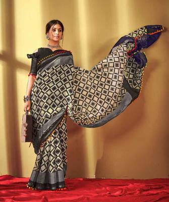 Looking Cotton Saree With Lace border 1