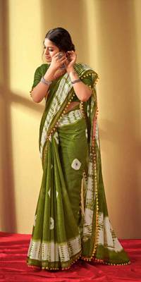 Looking Cotton Saree With Lace border 1