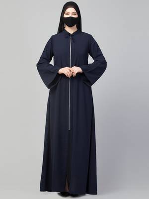 Front Open Abaya With Metal Zipper. 1