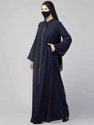 Front Open Abaya With Metal Zipper. 2