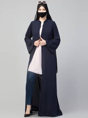 Front Open Abaya With Metal Zipper. 4