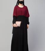 Dual Color Abaya With Designer Sleeves.