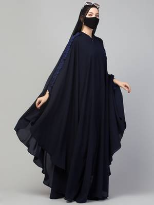 Plain Color Irani Kaftan With Ruffles. 3