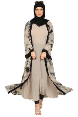 MRC Women's Stylish printed shrug abaya  3