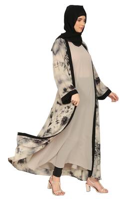 MRC Women's Stylish printed shrug abaya  5