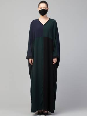 Color-Blocked Kaftan Abaya. 1