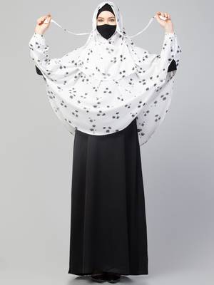 Ready To wear Instant Hijab With Attached Mouthpiece- Printed Crepe 5
