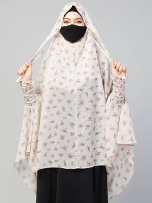 Printed Georgette Khimar With Cotton Lining- Attached Mouthpiece 5