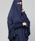 Ready To Wear Instant Hijab Khimar With Elasticated Sleeves and Attached Mouthpiece