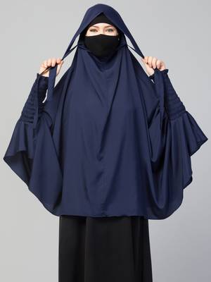 Ready To Wear Instant Hijab Khimar With Elasticated Sleeves and Attached Mouthpiece 4