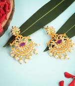 Gold emerald   chandbali