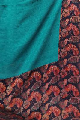 Mirchi Fashion Turquoise Color Chiffon Fabric Flower Printed With Unstitched Blouse Piece 5